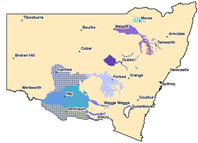 Location of water sharing plan and water resource plan areas